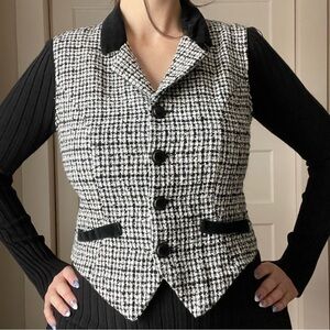 90s y2k Tweed Cropped Vest